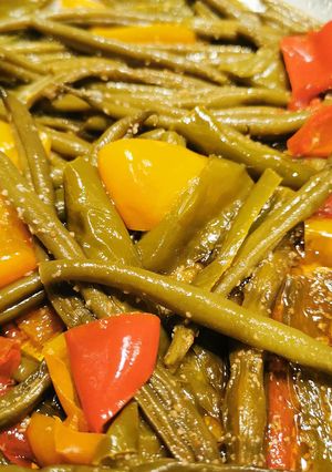 Une photo de Poêlée haricots verts et poivrons