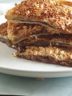 Una foto de Coca de hojaldre y chocolate