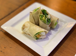 A picture of Grilled Chicken Caesar Salad Wraps.