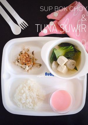 Foto resep Sup Bok Choy & Tuna Suwir (Mpasi 1y+)