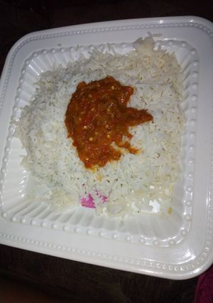 Shinkafa da miya ainihin hoton girkin