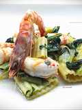Mezzi paccheri ondulati con mazzancolle nostrane e catalogna