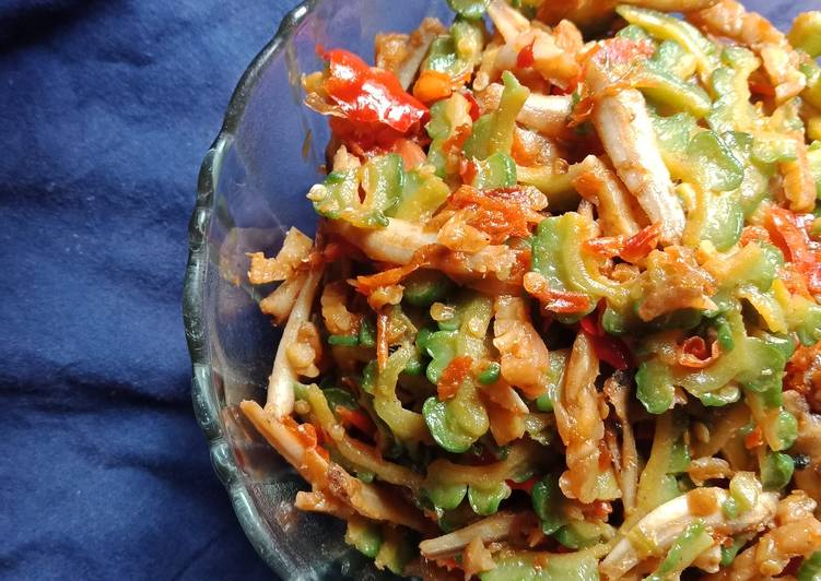 Tumis Paria Teri Tempe Bumbu Ulek