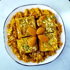 A picture of Besan barfi.