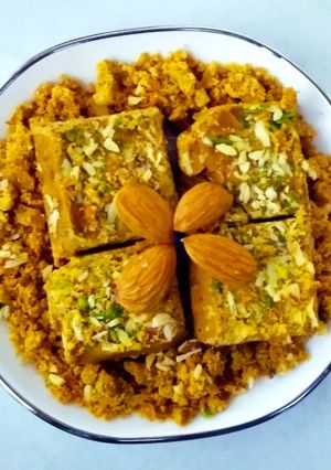 A picture of Besan barfi.