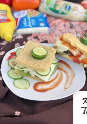 A picture of Pancake burger 🥞 🍔.