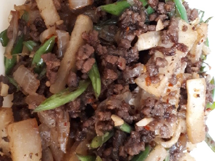 Langkah Gampang Membuat Resep  Tumis buncis daging cincang yang Lezat, Sempurna