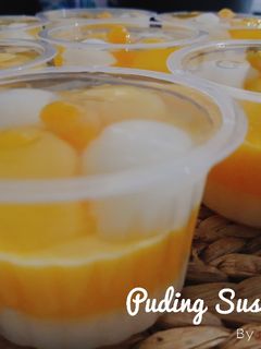 Foto resep Puding Susu Jeruk Leci