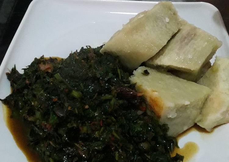 How to Prepare Perfect Yam with ugu sauce