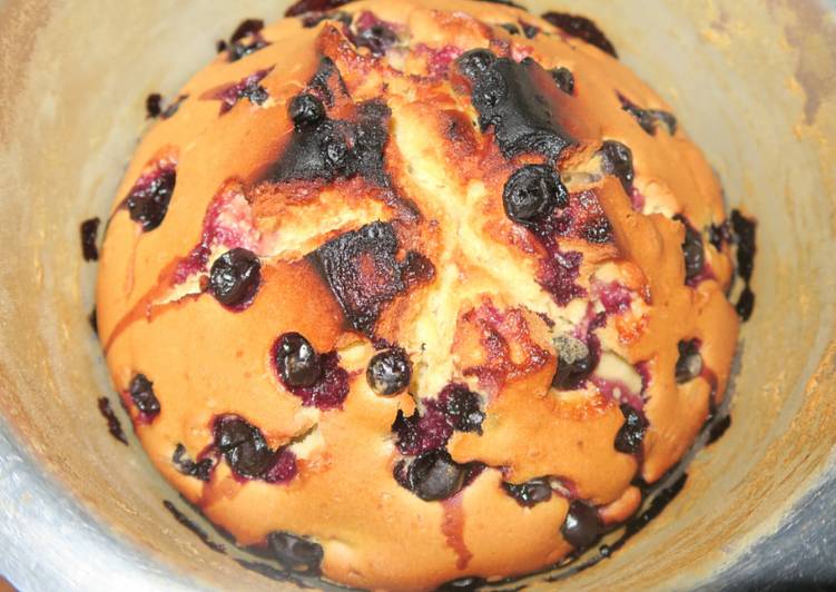 Steps to Prepare HOW TO BAKE BLUEBERRY CAKE THE TRADITIONAL METHOD WITHOUT MICROWAVE/OVEN/GAS COOKER in 30 Minutes for Mom