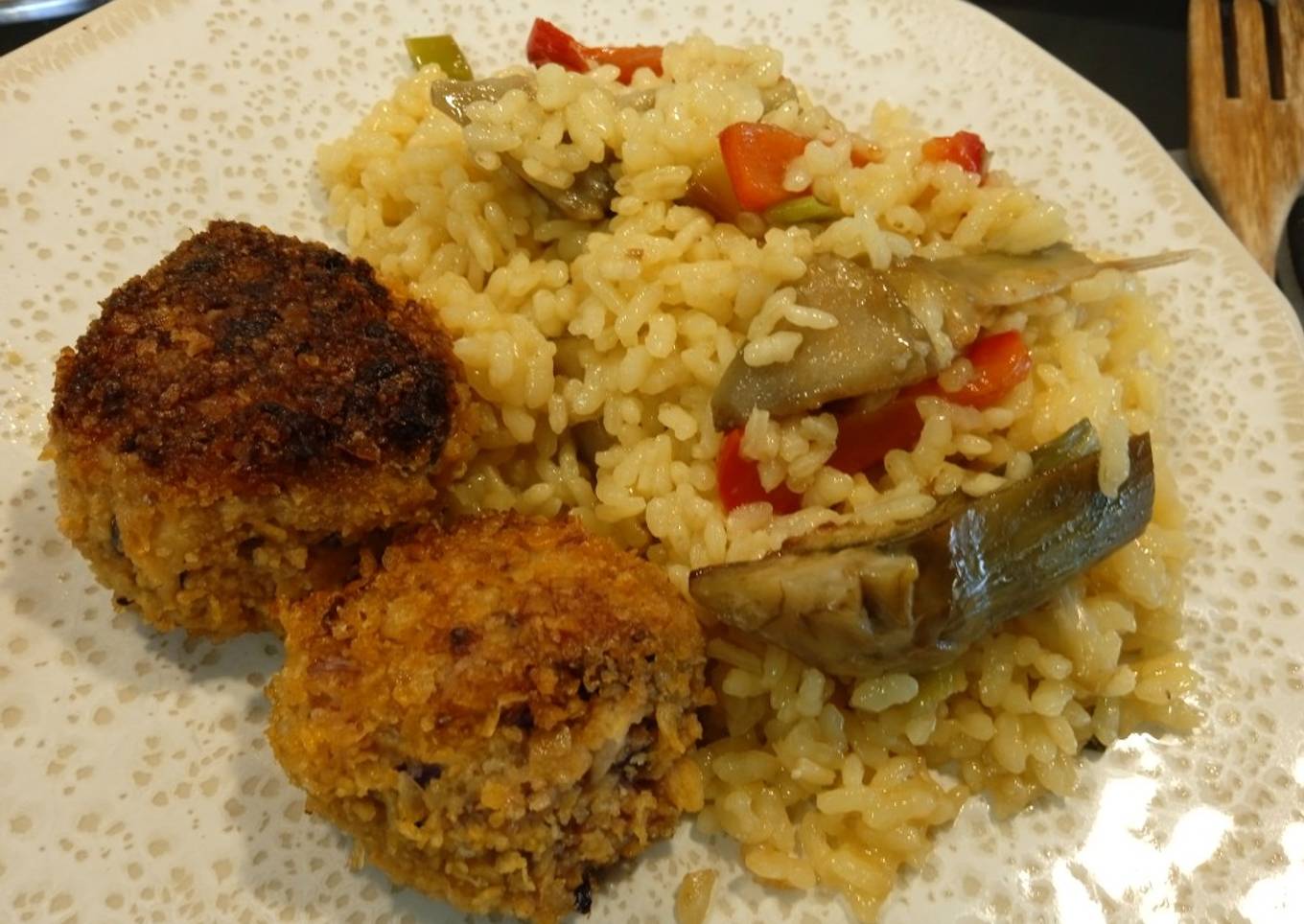 Arroz con albóndigas de aprovechamiento