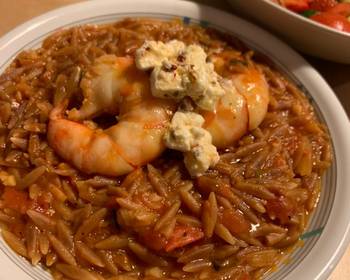 Best Recipe Orzo with prawn tomato and feta cheese Delicious Steady