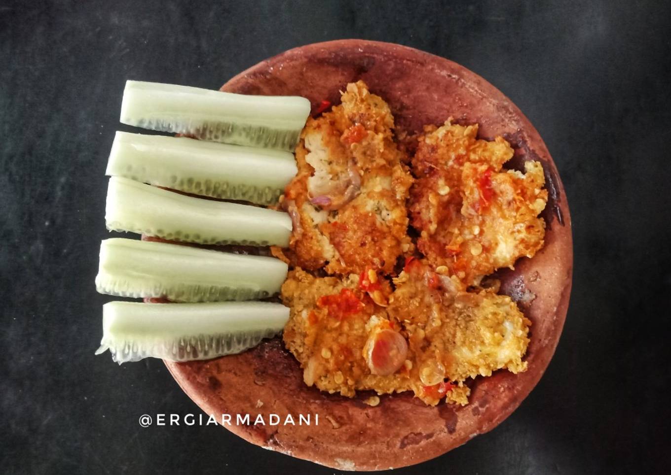 Ayam geprek oatmeal (menu diet)
