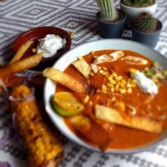 Tortilla Soup with Chipotle Chilli, Tomato & Avocado A picture of Tortilla Soup with Chipotle Chilli, Tomato & Avocado.