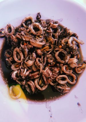 Foto resep Cumi saus hitam simpel
