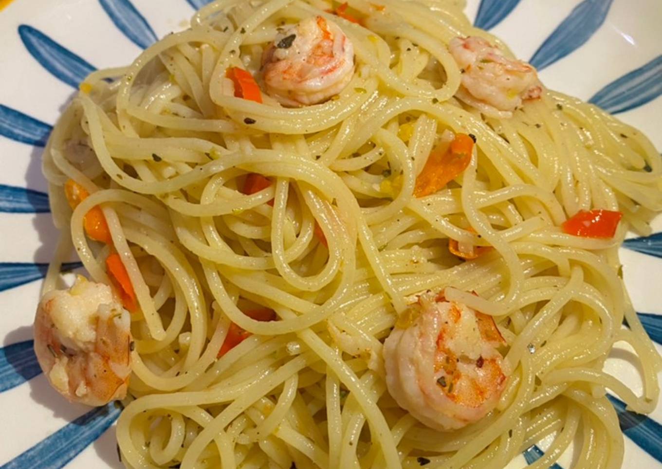 Spaghetti Aglio Olio Udang