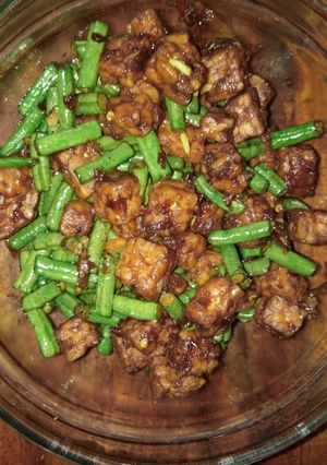Foto resep Tumis kacang panjang dan tempe