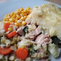 A picture of Vickys Chicken, Leek & Bacon Pie, GF DF EF SF NF.