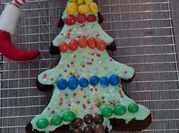 Una foto de brownies navidad