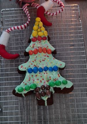 Una foto de Brownie de Navidad sin gluten