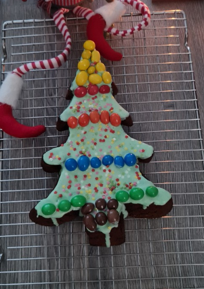 Una foto de Brownie de Navidad sin gluten