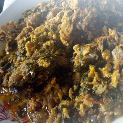 Egusi soup A picture of Egusi soup.