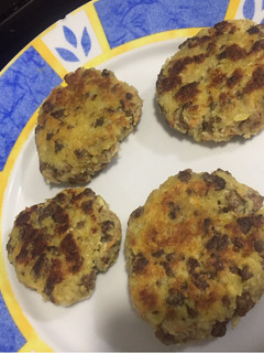 Una foto de Hamburguesas de berenjena con carne de soya y panko
