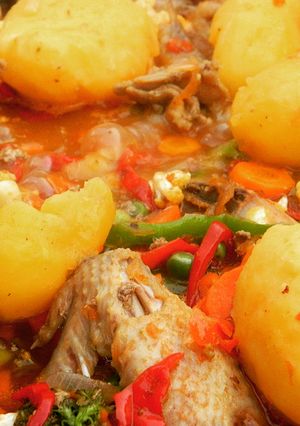 A picture of Chicken veggies soup.