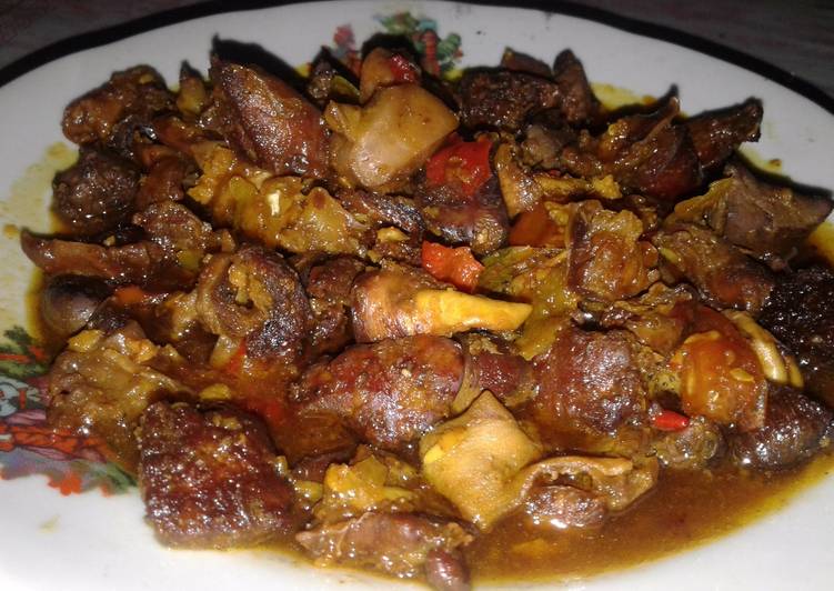 Resep Ati ampela pedas asam manis endeeess yang praktis