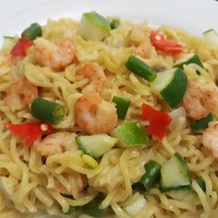 Noddles with prawns A picture of Noddles with prawns.