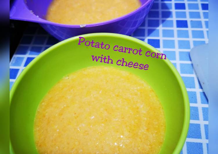 Resep Potato carrot corn with cheese (mpasi 6mo), Lezat