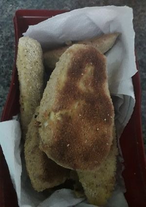 Una foto de Milanesas de berenjena al horno 🍆