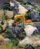 Đầu cá lăng nấu thịt chuối đậu