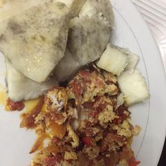 A picture of Yam with egg sauce.