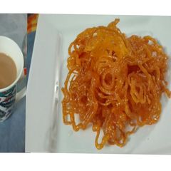 Crispiest Jalebi with Tea A picture of Crispiest Jalebi with Tea.