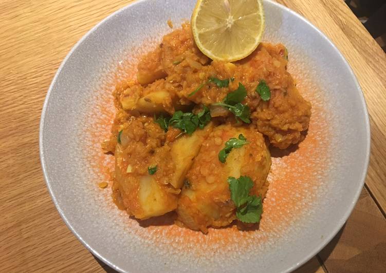 Homemade Potato and lentil curry