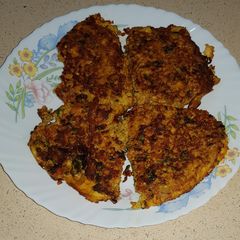 A picture of Fish roe (egg) omelette.