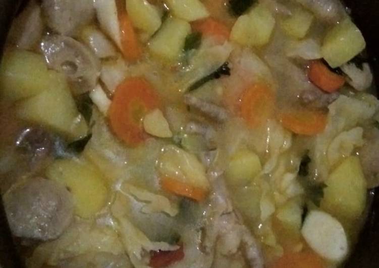Langkah Mudah untuk Menyiapkan Sayur sop ceker+baso+sosis Anti Gagal