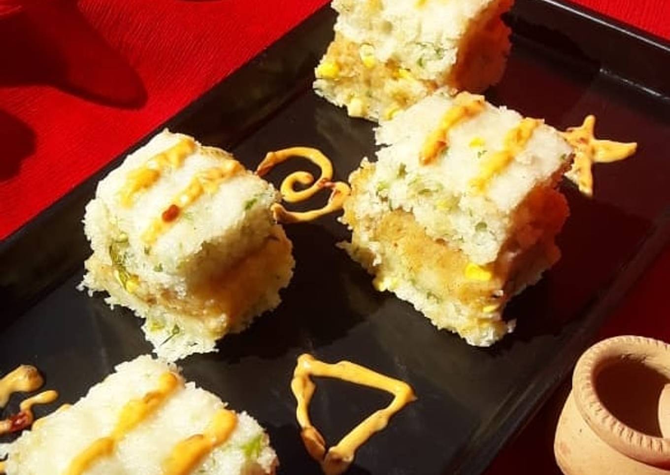 Schezwan Dhokla Sandwich