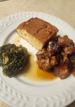 A picture of Brad's maple bourbon glazed smoked pork belly.