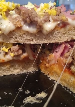 Una foto de Pizza al molde casera