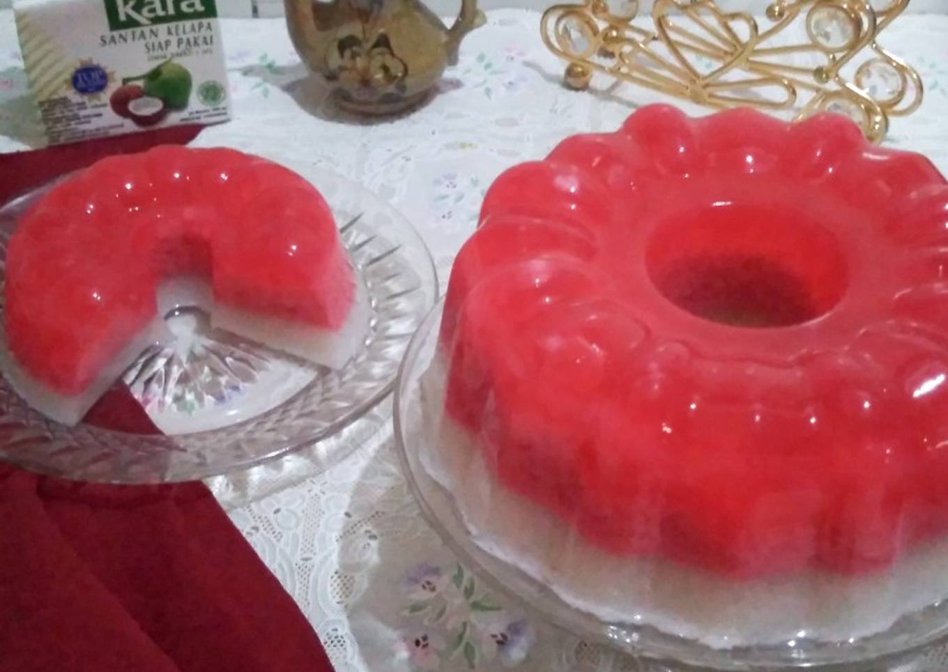 Puding Lumut Merah Putih