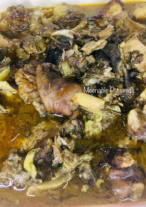 A picture of Ram leg pepper soup.
