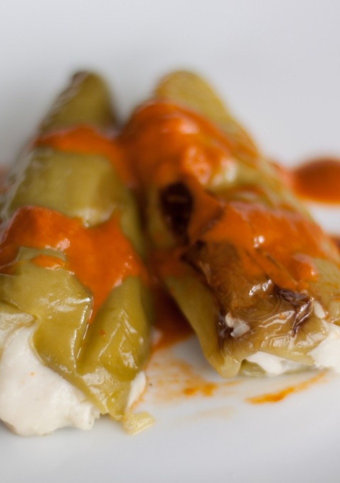 Una foto de Pimientos italianos rellenos de bacalao