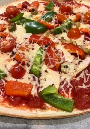 Une photo de Pizza wrap poivrons jambon