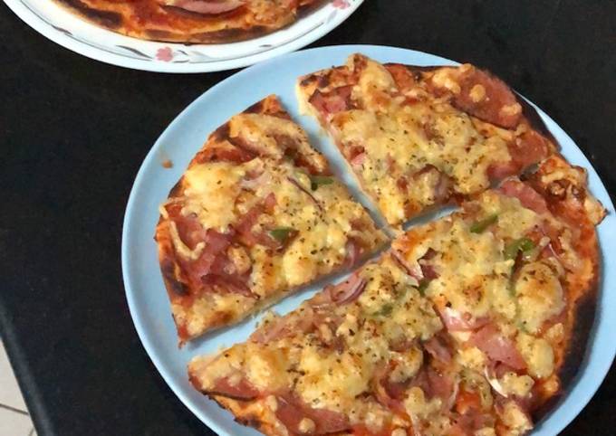 Homemade Salami & Cheese Pizza
