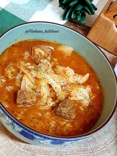 صورة لوصفة شوربة الملفوف(محشي الكسلانه)
