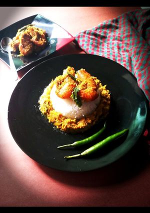 চিংড়ি নারকেল ভুনা (chingri narkel bhuna recipe in Bengali) রেসিপির প্রধান ছবি