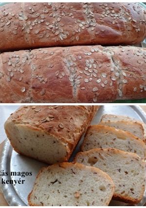 Hosszúkás magos fehér kenyerek recept fotója