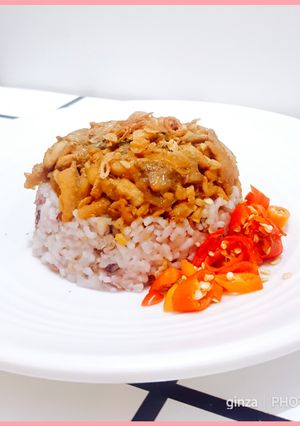 Foto resep Nasi Tim Ayam Jamur